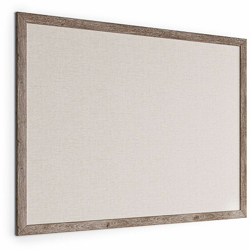 U Brands Linen Bulletin Board, 47" X 35" , Rustic Wood Frame 36" Board Height x 48" Board Width - Tan Linen Surface - Self-healing, Durable, Mounting System, Tackable, Sturdy, Damage Resistant - Rustic Wood Frame - 1 Each (4894U0001)