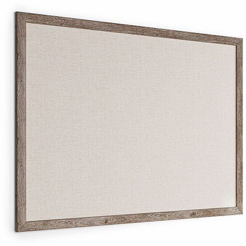 U Brands Linen Bulletin Board, 47" X 35" , Rustic Wood Frame 36" Board Height x 48" Board Width - Tan Linen Surface - Self-healing, Durable, Mounting System, Tackable, Sturdy, Damage Resistant - Rustic Wood Frame - 1 Each (4894U0001)