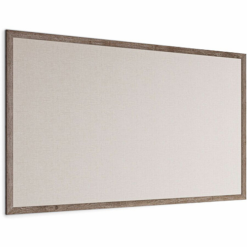 U Brands Linen Bulletin Board, 72" X 47" , Rustic Wood Frame 48" Board Height x 72" Board Width - Tan Linen Surface - Self-healing, Durable, Mounting System, Tackable, Sturdy, Damage Resistant - Rustic Wood Frame - 1 Each (4897U0001)