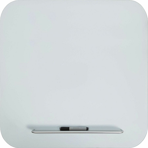 U Brands Magnetic White Glass Dry-Erase Board, 35" X 35" 36" (3 ft) Width x 36" (3 ft) Height - White Tempered Glass Surface - Square - Horizontal/Vertical - Magnetic - 1 Each (4848U0001)