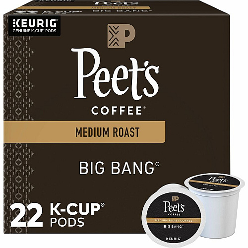 Peet's Coffee&reg; K-Cup Big Bang Coffee Compatible with Keurig Brewer - Medium - K-Cup - Big Bang - 22 / Box (2407)