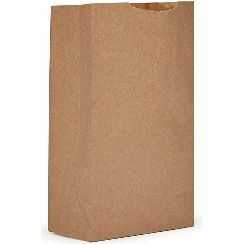 AJM Kraft Grocery Bags 2.40" Length x 4.30" Width - Brown - Kraft Paper - Grocery, Food, Sandwich, Vegetables, Grain - Recycled - 500 / Pack (GB02NP5C)