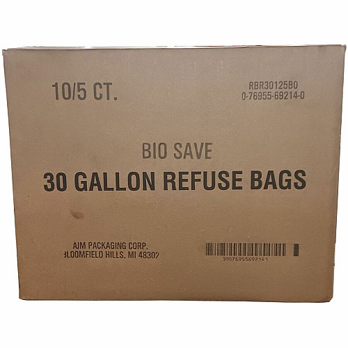 AJM Bio-Save 30-gallon Lawn & Leaf Bags 30 gal Capacity - 12" Length x 16" Width - Brown - Kraft - Waste Disposal - Recycled - 50 / Carton (RBR30105BO)