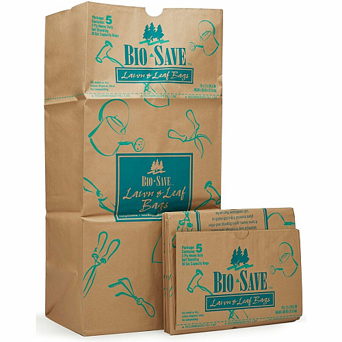 AJM Bio-Save 30-gallon Lawn & Leaf Bags 30 gal Capacity - 12" Length x 16" Width - Brown - Kraft - Waste Disposal - Recycled - 50 / Carton (RBR30105BO)