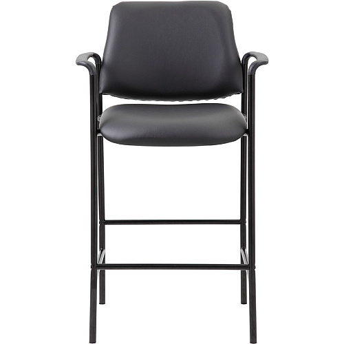 Boss Square Back Stool Black Seat Color - Vinyl Seat Material - Black Back Color - Black Frame Color - Armrest - 1 Each (B169503CS)