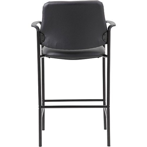 Boss Square Back Stool Black Seat Color - Vinyl Seat Material - Black Back Color - Black Frame Color - Armrest - 1 Each (B169503CS)