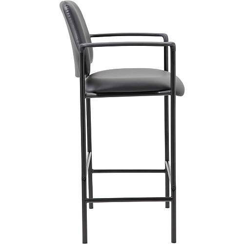 Boss Square Back Stool Black Seat Color - Vinyl Seat Material - Black Back Color - Black Frame Color - Armrest - 1 Each (B169503CS)
