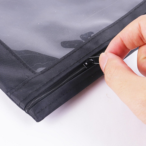 Business Source Binder Pencil Pouch 10" Height x 7.4" Width - Black - 1 Each (BSN18303)