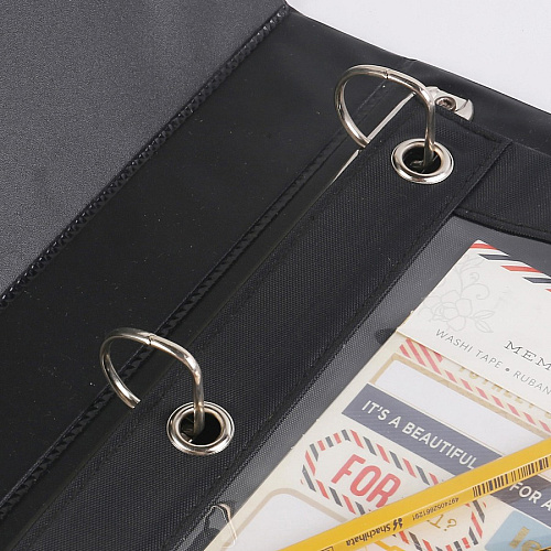 Business Source Binder Pencil Pouch 10" Height x 7.4" Width - Black - 1 Each (BSN18303)