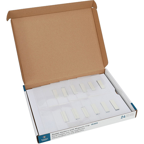 Business Source Magnetic Name Badges 3" Height x 4" Width - Rubber - White - 24 / Pack (BSN18305)