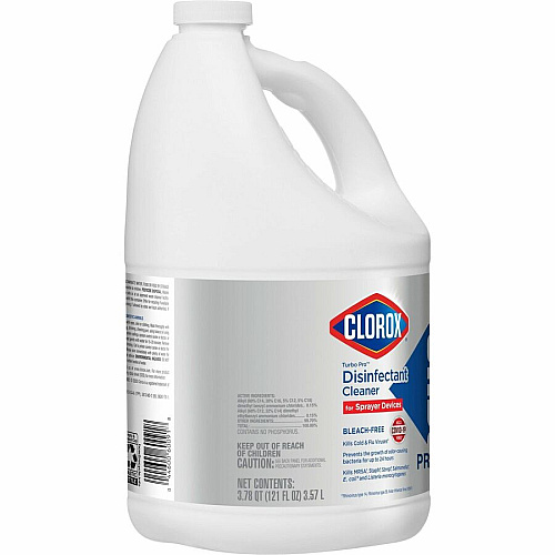 Clorox Turbo Pro Disinfectant Cleaner for Sprayer Devices 121 fl oz (3.8 quart) - Fresh Scent - Bleach-free, Versatile, Antibacterial - White Bottle - 3 / Carton (60091CT)