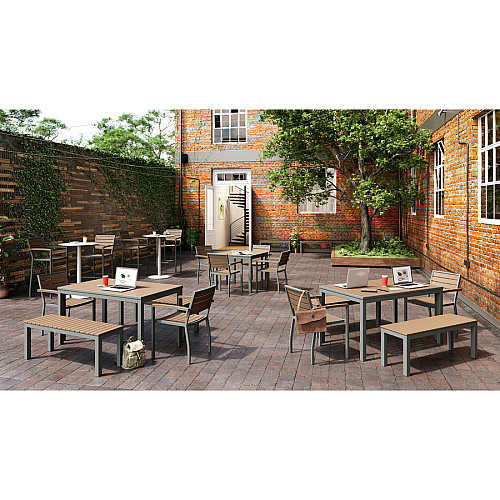 KFI Mocha Indoor/Outdoor Furniture Rectangle - 29" Height x 32" Width x 55" Depth - Mocha Table Top - 1 Each (T3255SLMA)