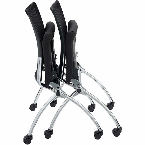 Safco Valore High Back Training Chair Black Seat Color - Foam Seat Material - Black Back Color - Steel, Chrome Frame Material - High Back - Four-legged Base - 2 / Carton (TSH2BB)