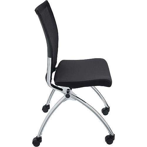 Safco Valore High Back Training Chair Black Seat Color - Foam Seat Material - Black Back Color - Steel, Chrome Frame Material - High Back - Four-legged Base - 2 / Carton (TSH2BB)