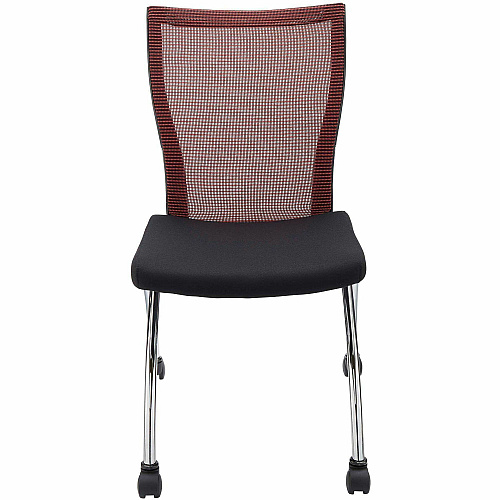Safco Valore High Back Training Chair Black Seat Color - Foam Seat Material - Red Back Color - Steel, Chrome Frame Material - High Back - Four-legged Base - 2 / Carton (TSH2BR)