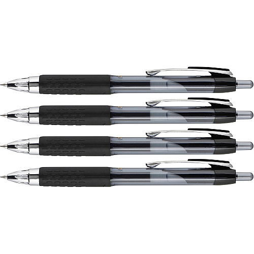uni-ball uniball™ 207 Gel Pen Ultra Micro Conical Pen Point - Refillable - Retractable - Black Ink - Gel-based, Pigment-based - Plastic Barrel - Tungsten Carbide, Stainless Steel Tip - 4 / Pack (1790927)