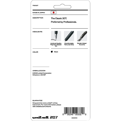uni-ball uniball™ 207 Gel Pen Ultra Micro Conical Pen Point - Refillable - Retractable - Black Ink - Gel-based, Pigment-based - Plastic Barrel - Tungsten Carbide, Stainless Steel Tip - 4 / Pack (1790927)