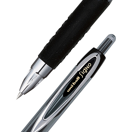 uni-ball uniball™ 207 Gel Pen Ultra Micro Conical Pen Point - Refillable - Retractable - Black Ink - Gel-based, Pigment-based - Plastic Barrel - Tungsten Carbide, Stainless Steel Tip - 4 / Pack (1790927)