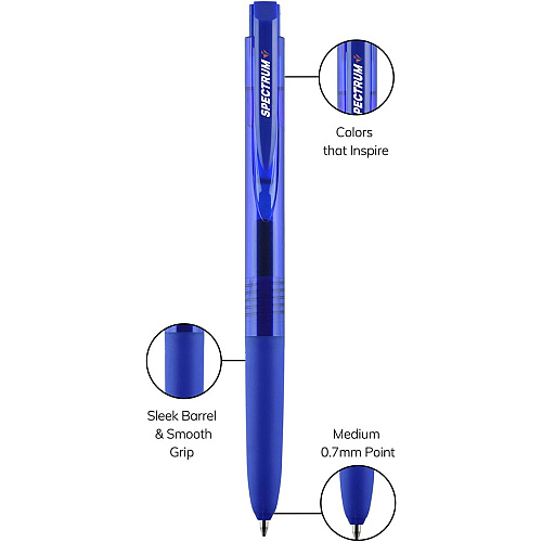 uni-ball uni&reg; Spectrum Gel Pen 0.7 mm Medium Pen Point - Blue Ink - Gel-based - 1 Dozen (70360)