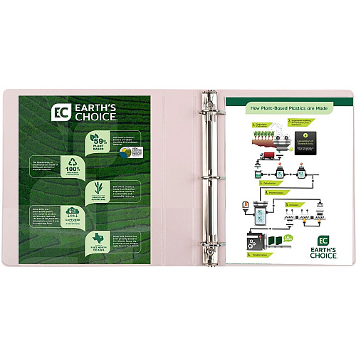 Samsill Eco-Conscious View Binder 1 1/2" Binder Capacity - Letter - 8 1/2" x 11" Sheet Size - Fastener(s): D-Ring - Pocket(s): 2, Internal - Polypropylene, Fiberboard - Indigo, Sage, White, Riose - Clear Overlay, Non-glare - 4 / Pack (MP46959)