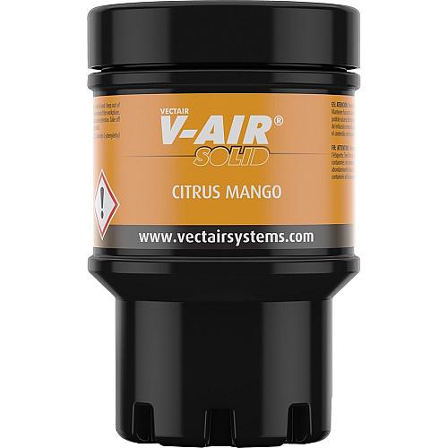 Vectair Systems V-Air MVP Dispenser Fragrance Refill Spray - 6000 ft³ - Citrus Mango - 60 Day - Odor Neutralizer - 6 / Carton (SOLIDCIT)