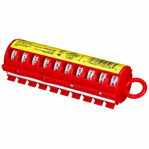 3M ScotchCode Wire Marker Tape Dispenser STD 0.2" Width - White, Red, Transparent - Polyester, Acrylic, Plastic - 1 Each (STD09X)