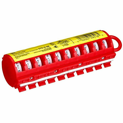 3M ScotchCode Wire Marker Tape Dispenser STD 0.2" Width - White, Red, Transparent - Polyester, Acrylic, Plastic - 1 Each (STD09X)