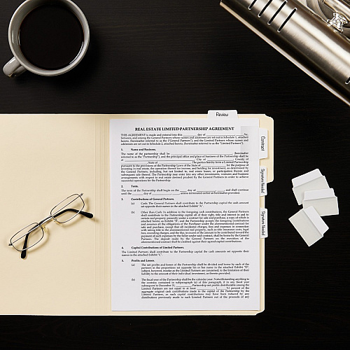 Avery&reg; Ultra Tabs Repositionable Multi-Use Tabs 24 Tab(s) - 8 Tab(s)/Set - Clear Film, White Paper Tab(s) - 24 / Pack (74787)
