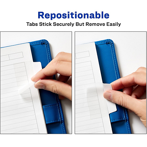 Avery&reg; Ultra Tabs Repositionable Multi-Use Tabs 24 Tab(s) - 8 Tab(s)/Set - Clear Film, White Paper Tab(s) - 24 / Pack (74787)