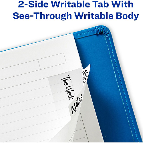 Avery&reg; Ultra Tabs Repositionable Multi-Use Tabs 24 Tab(s) - 8 Tab(s)/Set - Clear Film, White Paper Tab(s) - 24 / Pack (74787)