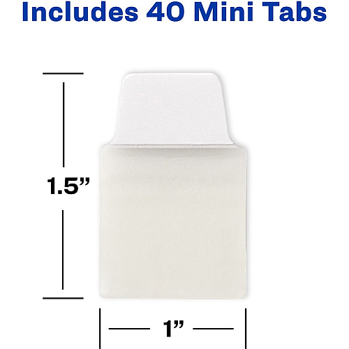 Avery&reg; Ultra Tabs Repositionable Mini Tabs 40 Tab(s) - 10 Tab(s)/Set - Clear Film, White Paper Tab(s) - 40 / Pack (74788)