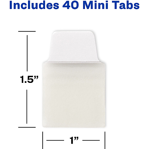 Avery&reg; Ultra Tabs Repositionable Mini Tabs 40 Tab(s) - 10 Tab(s)/Set - Clear Film, White Paper Tab(s) - 40 / Pack (74788)