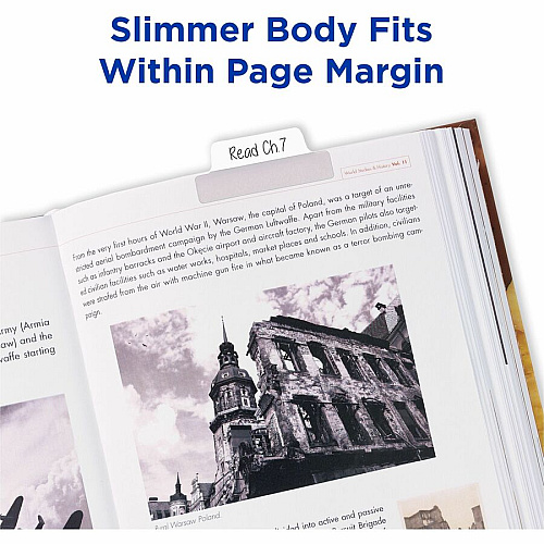 Avery&reg; Ultra Tabs Repositionable Margin Tabs 24 Tab(s) - 6 Tab(s)/Set - Clear Film, White Paper Tab(s) - 24 / Pack (74789)