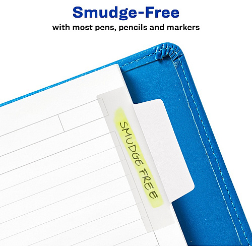 Avery&reg; Ultra Tabs Repositionable Margin Tabs 24 Tab(s) - 6 Tab(s)/Set - Clear Film, White Paper Tab(s) - 24 / Pack (74789)