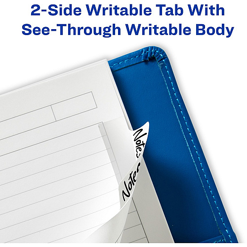 Avery&reg; Ultra Tabs Repositionable Margin Tabs 24 Tab(s) - 6 Tab(s)/Set - Clear Film, White Paper Tab(s) - 24 / Pack (74789)