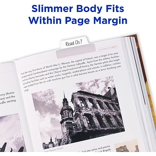 Avery&reg; Ultra Tabs Repositionable Margin Tabs 24 Tab(s) - 6 Tab(s)/Set - Clear Film, White Paper Tab(s) - 24 / Pack (74789)