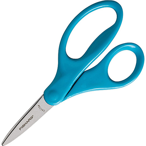 Fiskars 5" Blunt-tip Kids Scissors 1.75" Cutting Length - 5" Overall Length - Straight - Stainless Steel Safety Edge Blade - Blunted Tip - Red, Blue, Turquoise, Green - 12 / Pack (1941601070)