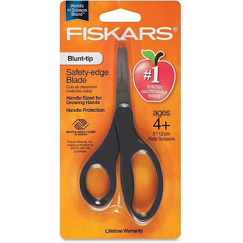 Fiskars 5" Blunt-tip Kids Scissors 5" Overall LengthSafety Edge Blade - Blunted Tip - Red, Blue, Turquoise, Green, Pink, Purple - 1 Each (1941601063)