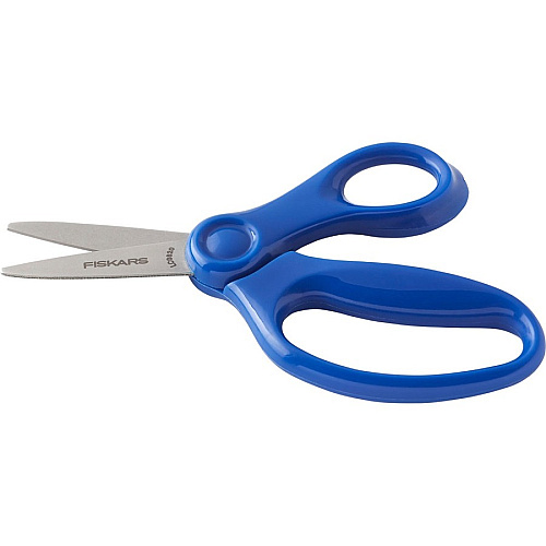 Fiskars 5" Pointed-tip Kids Scissors 5" Overall Length Safety Edge Blade - Pointed Tip - Blue - 1 Each (1943001068)