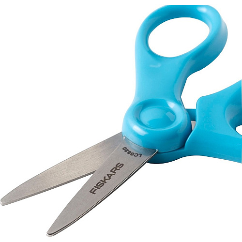 Fiskars 5" Pointed-tip Kids Scissors 5" Overall Length Safety Edge Blade - Pointed Tip - Turquoise - 1 Each (1943001067)
