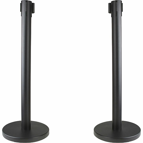 Genuine Joe Crowd-Control Bases Rubber Feet - Floor Standing - Black - Steel, Concrete - 2 / Carton (GJO00467)