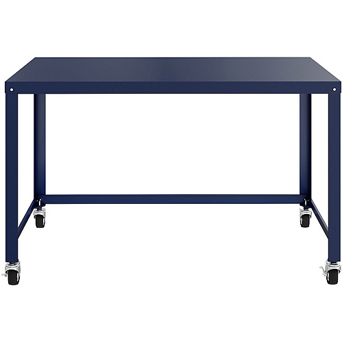 Lorell SOHO Personal Mobile Desk Rectangle Top - 200 lb Capacity - 48" Table Top Length x 24" Table Top Width - 30" Height - Assembly Required - Navy - Steel - 1 Each (LLR18335)