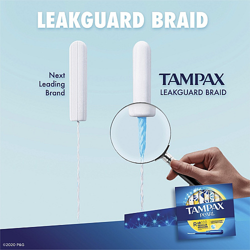 Tampax Pearl Regular Tampons Regular - Plastic Applicator - Anti-leak, Comfortable, Unscented - 36/Box - 12 / Carton (71127CT)
