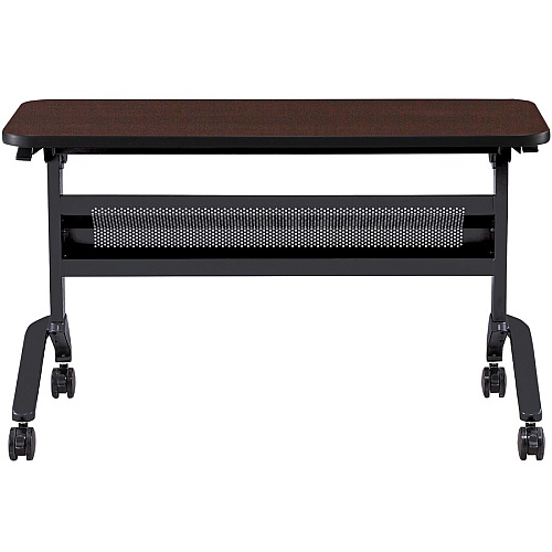Safco Flip-N-Go Rectangular Training Table Mocha Rectangle Top - Black Base - 150 lb Capacity - 48" Table Top Width x 18" Table Top Depth x 1.20" Table Top Thickness - 29" Height - Training Room - Assembly Required - Low Pressure Laminate ( (LF1848TSLDCM)
