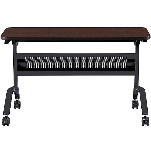 Safco Flip-N-Go Rectangular Training Table Mocha Rectangle Top - Black Base - 150 lb Capacity - 48" Table Top Width x 18" Table Top Depth x 1.20" Table Top Thickness - 29" Height - Training Room - Assembly Required - Low Pressure Laminate ( (LF1848TSLDCM)