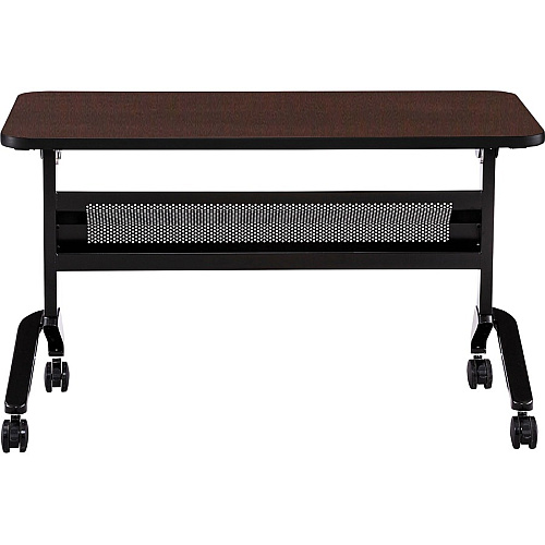 Safco Flip-N-Go Rectangular Training Table Mocha Rectangle Top - Black Base - 150 lb Capacity - 48" Table Top Width x 24" Table Top Depth x 1.20" Table Top Thickness - 29" Height - Training Room - Assembly Required - Low Pressure Laminate ( (LF2448TSLDCM)