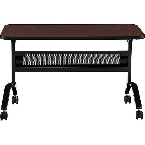 Safco Flip-N-Go Rectangular Training Table Mocha Rectangle Top - Black Base - 150 lb Capacity - 48" Table Top Width x 24" Table Top Depth x 1.20" Table Top Thickness - 29" Height - Training Room - Assembly Required - Low Pressure Laminate ( (LF2448TSLDCM)