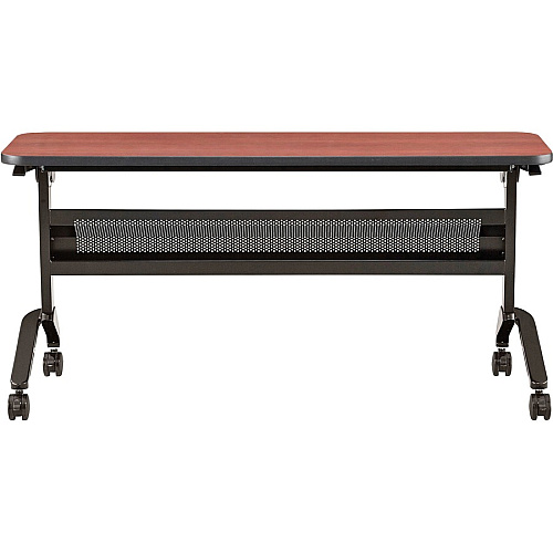 Safco Flip-N-Go Rectangular Training Table Biltmore Cherry Rectangle Top - Black Base - 150 lb Capacity - 60" Table Top Width x 18" Table Top Depth x 1.20" Table Top Thickness - 29" Height - Training Room - Assembly Required - Low Pressure  (LF1860TSLCRM)