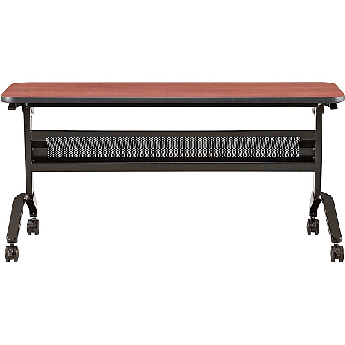 Safco Flip-N-Go Rectangular Training Table Biltmore Cherry Rectangle Top - Black Base - 150 lb Capacity - 60" Table Top Width x 18" Table Top Depth x 1.20" Table Top Thickness - 29" Height - Training Room - Assembly Required - Low Pressure  (LF1860TSLCRM)