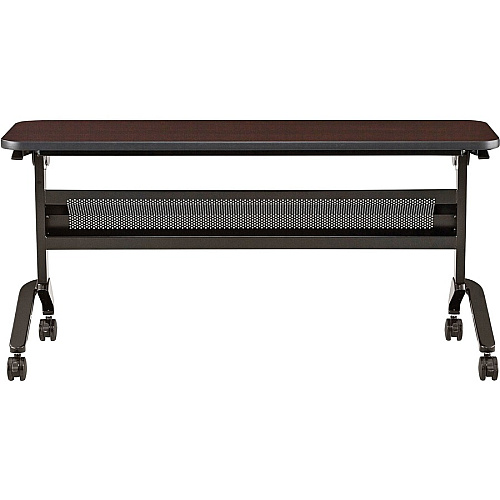 Safco Flip-N-Go Rectangular Training Table Mocha Rectangle Top - Black Base - 150 lb Capacity - 60" Table Top Width x 18" Table Top Depth x 1.20" Table Top Thickness - 29" Height - Training Room - Assembly Required - Low Pressure Laminate ( (LF1860TSLDCM)